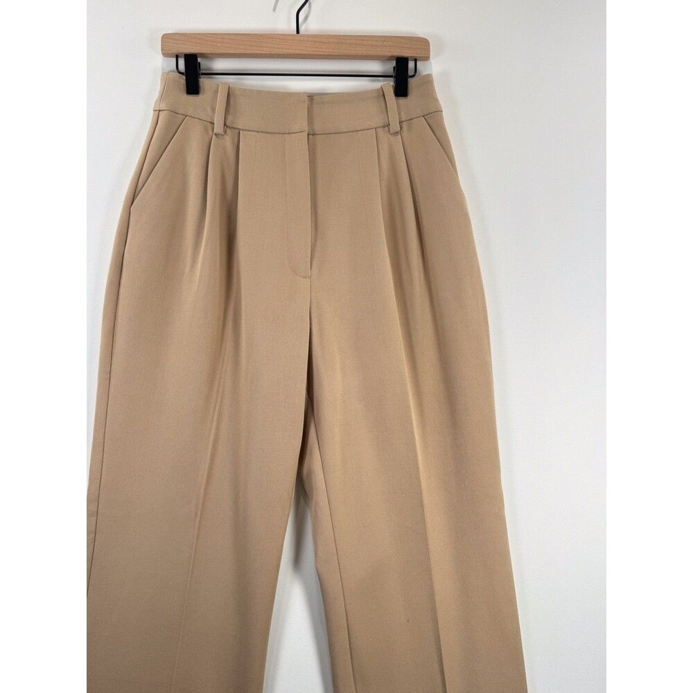 Favorite Daughter Womens Pants Brown Pleated High Rise Wide Leg Stretch Size 8 - Picture 7 of 11